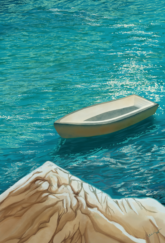 Skiff at the Cliff 《崖角一舟》